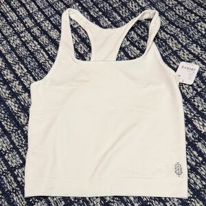 FP Movement by Free People Cream Racerback Cropped Tank